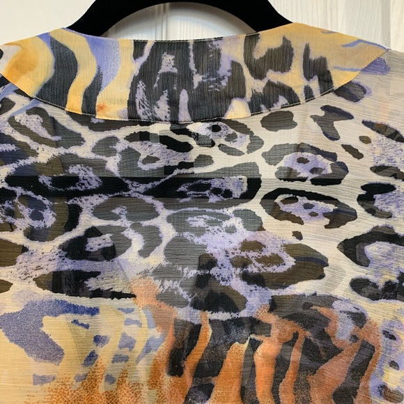 Kaktus Beaded Sheer Poncho Blouse Size Medium - Picture 10 of 16